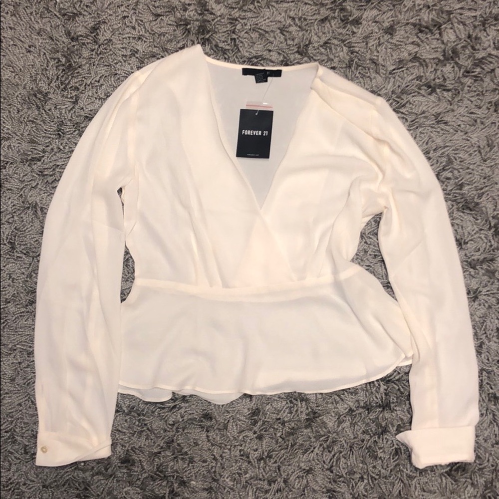 White Peplum Blouse